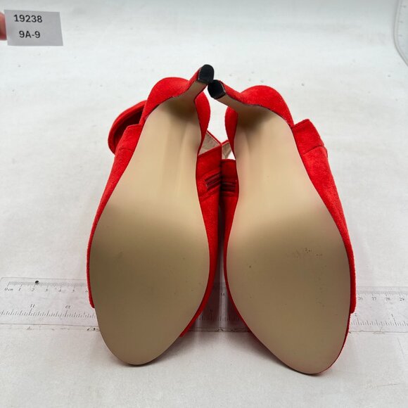 YDN Red Peep Toe Stiletto High Heel Cutout Slingback Side Zippers Short Booties - Picture 7 of 8